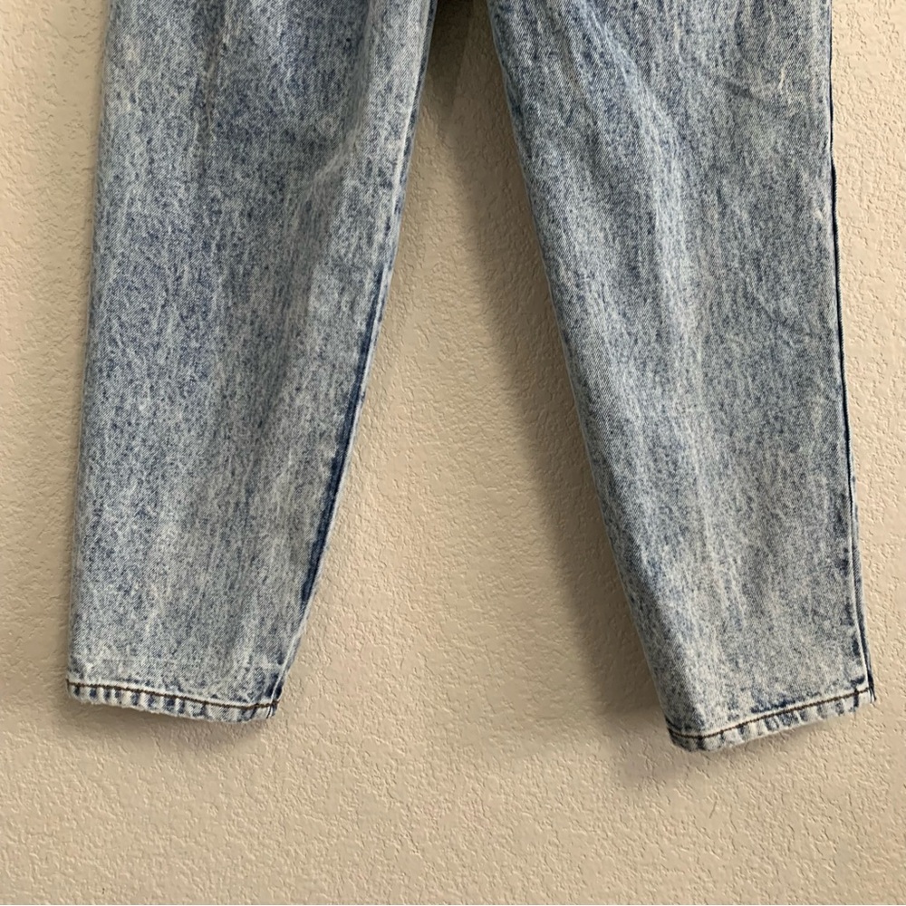 Vtg Jordache Jeans Womens 8 Acid Wash Bare Back Pleated High Rise Tapered Baggy - Picture 12 of 16
